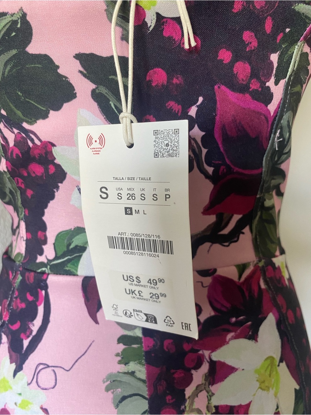 Zara Godet Pink & Purple Floral Midi Dress - Picture 8 of 11